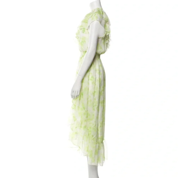 Misa Rumi One Shoulder Asymmetric Ruffle Floral Print Chiffon Dress Size S NWT - Picture 4 of 13